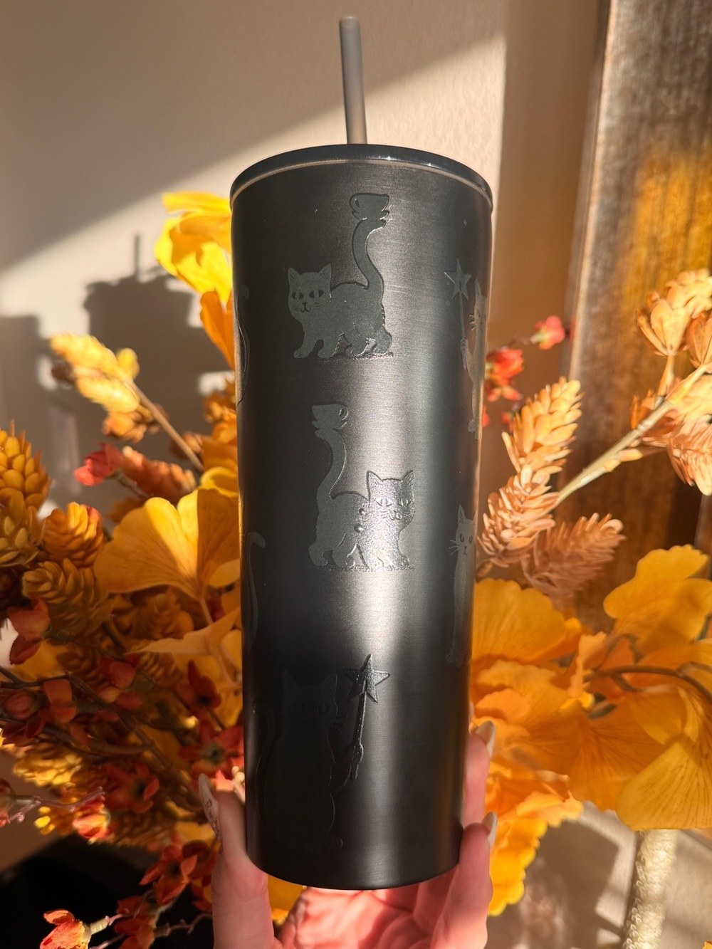 Starbucks 2026 Halloween Black Cat Glow In The Dark Stainless Tumbler - Picture 2 of 6